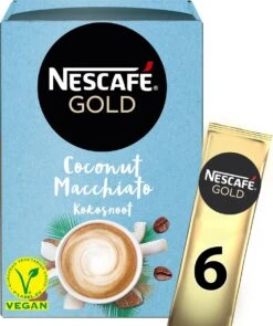 Nescafé Gold Coconut Macchiato Oploskoffie - 6 Doosjes à 6 Zakjes -Koffie Promotie Winkel 1005x1200