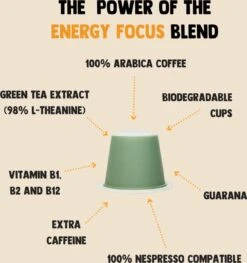 Cupplement Energy/Focus Blend Dark Roast Espresso - 10 Nespresso Koffiecups - Koffie Met Vitamines, Extra Cafeïne En Superfoods - Duurzame Biologische Afbreekbare Koffie Capsules 13 Cupplement Energy/Focus Blend Dark Roast Espresso - 10 Nespresso Koffiecups - Koffie Met Vitamines, Extra Cafeïne En Superfoods - Duurzame Biologische Afbreekbare Koffie Capsules -Koffie Promotie Winkel 1125x1200