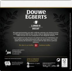 Douwe Egberts Lungo Decaf (6) - 10 X 20 Koffiecups 10 Douwe Egberts Lungo Decaf (6) - 10 X 20 Koffiecups -Koffie Promotie Winkel 1200x1186 1