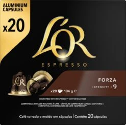 L'OR Espresso Forza Koffiecups - Intensiteit 9/12 - 10 X 20 Capsules 25 L'OR Espresso Forza Koffiecups - Intensiteit 9/12 - 10 X 20 Capsules -Koffie Promotie Winkel 1200x1187 2