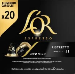 L'OR Espresso Ristretto Koffiecups - Intensiteit 11/12 - 10 X 20 Capsules -Koffie Promotie Winkel 1200x1187