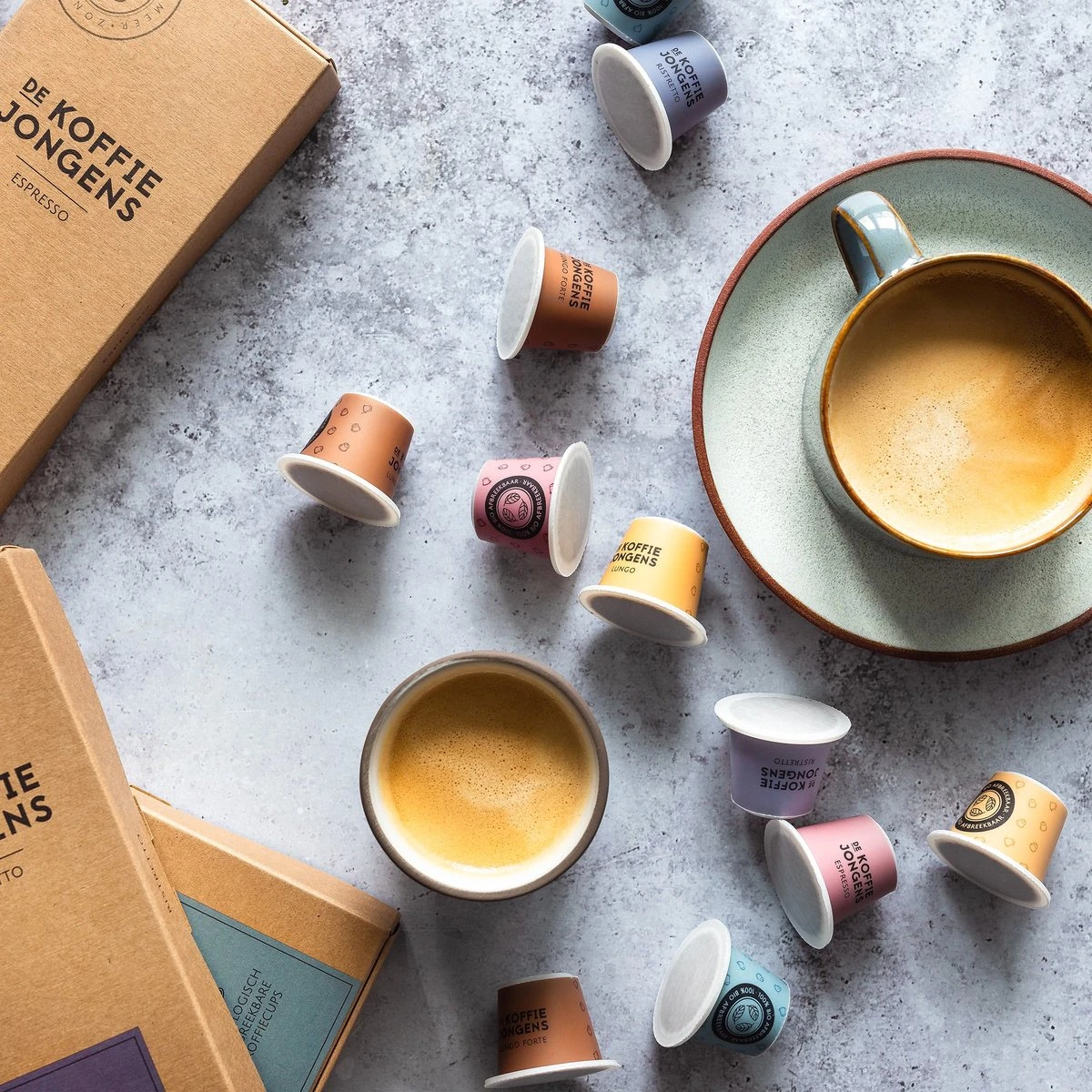 De Koffiejongens - Proefpakket - Nespresso Cups - 100% Biologisch Afbreekbaar - 6x10 Cups - Nespresso Compatible 5 De Koffiejongens - Proefpakket - Nespresso Cups - 100% Biologisch Afbreekbaar - 6x10 Cups - Nespresso Compatible - Afbeelding 3