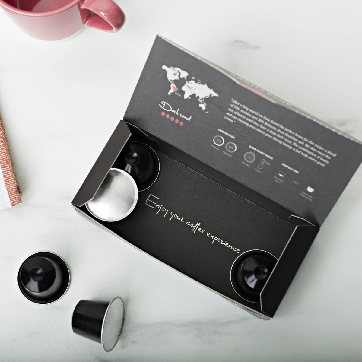 Aroma Club - Nespresso Compatible Capsules (120 St.) - No. 3 Strong George - Intensiteit 5/5 - Espresso - 100% Aluminium Koffiecups 7 Aroma Club - Nespresso Compatible Capsules (120 St.) - No. 3 Strong George - Intensiteit 5/5 - Espresso - 100% Aluminium Koffiecups - Afbeelding 5