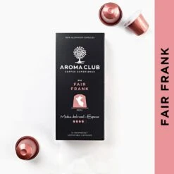 Aroma Club - Nespresso Compatible Capsules (120 St.) - No. 4 Fair Frank - Intensiteit 4/5 - Espresso - 100% Aluminium Koffiecups -Koffie Promotie Winkel 1200x1200 30