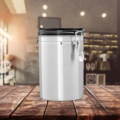 Relaxdays Voorraadbus Koffie - Koffieblik - Luchtdicht - Koffiebus - Zilver - Metaal Groot -Koffie Promotie Winkel 1200x1200 319