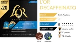 L'OR Espresso Decaffeinato (6) - 10 X 20 Koffiecups -Koffie Promotie Winkel 1200x656 2