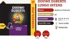 Douwe Egberts Lungo Intens Koffiecups - Intensiteit 8/12 - 10 X 20 Capsules -Koffie Promotie Winkel 1200x673