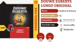 Douwe Egberts Lungo Original Koffiecups - Intensiteit 6/12 - 10 X 20 Capsules -Koffie Promotie Winkel 1200x674