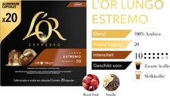 L'OR Lungo Estremo (10) - 10 X 20 Koffiecups 17 L'OR Lungo Estremo (10) - 10 X 20 Koffiecups -Koffie Promotie Winkel 1200x678 1