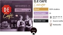 Douwe Egberts D.E Café Lungo Koffiecups - Intesiteit 8/12 - 10 X 20 Capsules -Koffie Promotie Winkel 1200x685 1