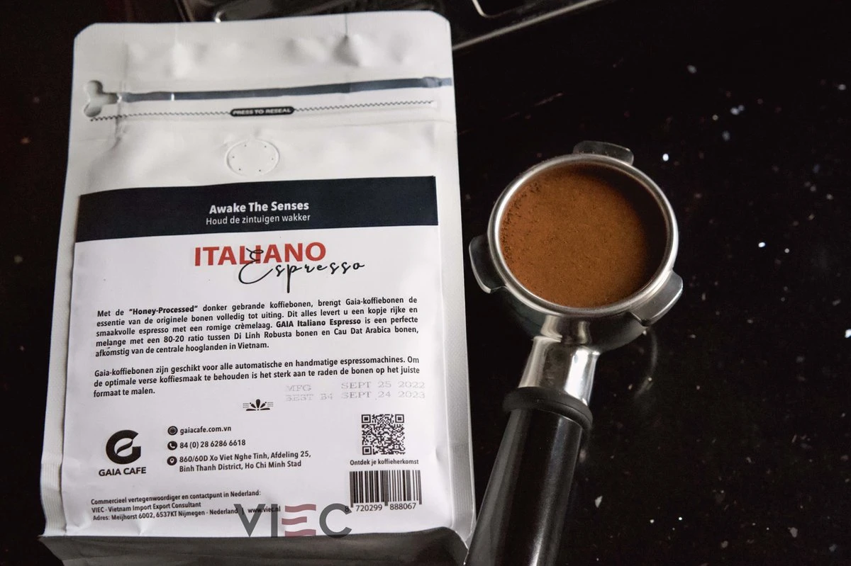 Italiano Espresso Honey Process Vietnamese Koffiebonen Aanbieding 250g GAIA Cafe 4 Italiano Espresso Honey Process Vietnamese Koffiebonen Aanbieding 250g GAIA Cafe - Afbeelding 2