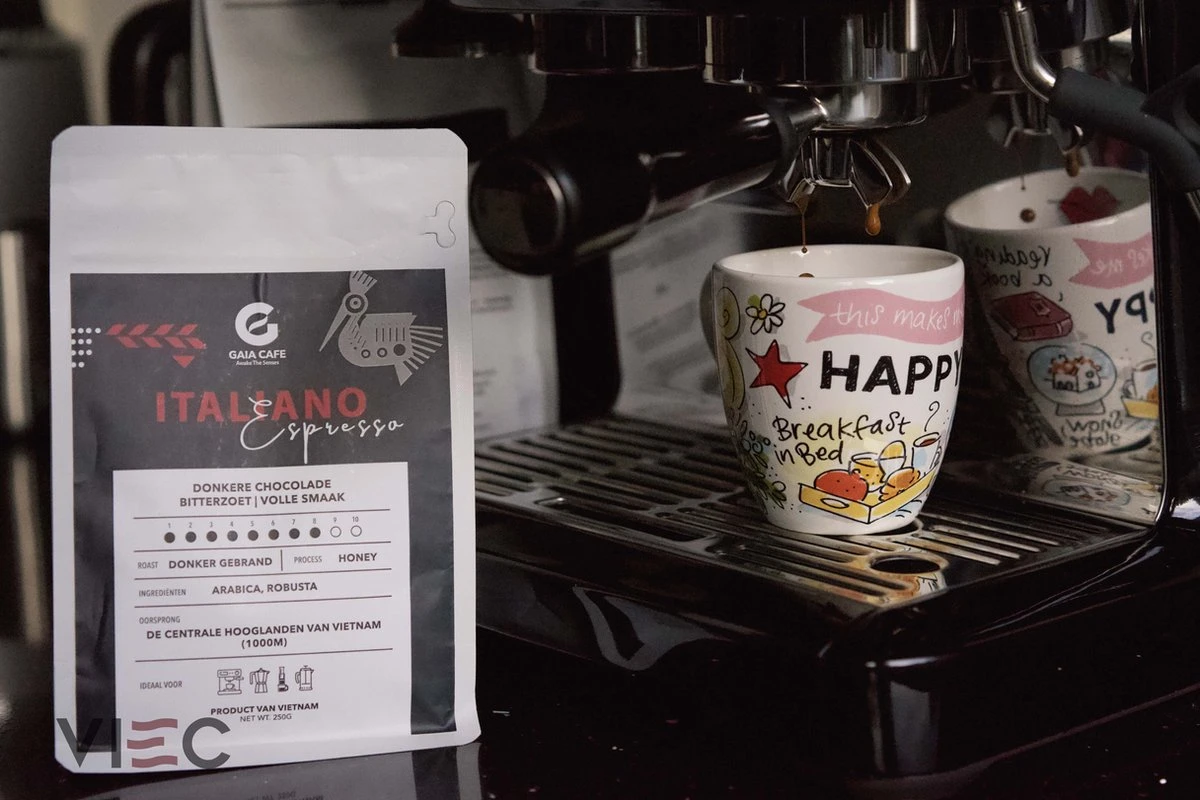 Italiano Espresso Honey Process Vietnamese Koffiebonen Aanbieding 250g GAIA Cafe 12 Italiano Espresso Honey Process Vietnamese Koffiebonen Aanbieding 250g GAIA Cafe - Afbeelding 10