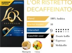 L'OR Espresso Ristretto Decaffeinato - Intensiteit 9/12 - 10 X 10 Capsules 18 L'OR Espresso Ristretto Decaffeinato - Intensiteit 9/12 - 10 X 10 Capsules -Koffie Promotie Winkel 1200x889 5