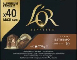 L'OR Lungo Estremo Koffiecups - Intensiteit 10/12 - 4 X 40 Capsules -Koffie Promotie Winkel 1200x942 2