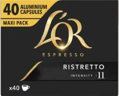 L'OR Espresso Ristretto Koffiecups - Intensiteit 11/12 - 4 X 40 Capsules -Koffie Promotie Winkel 1200x966 3