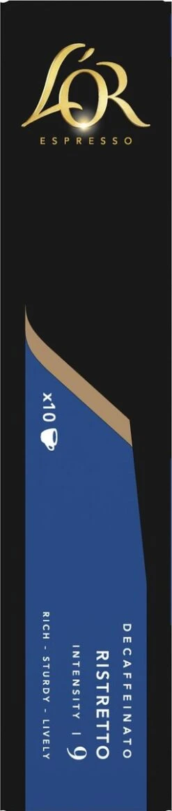 L'OR Espresso Ristretto Decaffeinato - Intensiteit 9/12 - 10 X 10 Capsules 15 L'OR Espresso Ristretto Decaffeinato - Intensiteit 9/12 - 10 X 10 Capsules -Koffie Promotie Winkel 255x1200 9