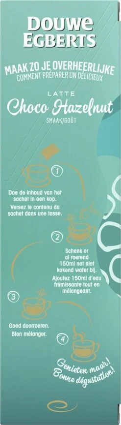 Douwe Egberts Latte Choco Hazelnut Oploskoffie - 5/9 Intensiteit - 5 X 8 Zakjes -Koffie Promotie Winkel 343x1200 5