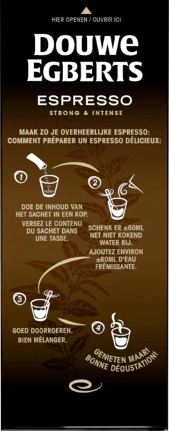 Douwe Egberts Espresso Sticks Oploskoffie - 6 X 25 Zakjes -Koffie Promotie Winkel 471x1200
