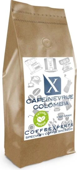 Koffiebonen - Cafeïnevrije Colombia - 1 Kg - Future Proof - Espresso - Cappuccino - Filterkoffie - Specialty Coffee - Decaf - Vers Gebrande Aromatische Koffie - Koffie Bonen Voor Volautomatische En Handmatige Koffiemachine Met Bonen -Koffie Promotie Winkel 544x1200