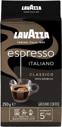 Lavazza Espresso Italiano Classico Gemalen / Filterkoffie - 8 X 250 Gram -Koffie Promotie Winkel 592x1200 1