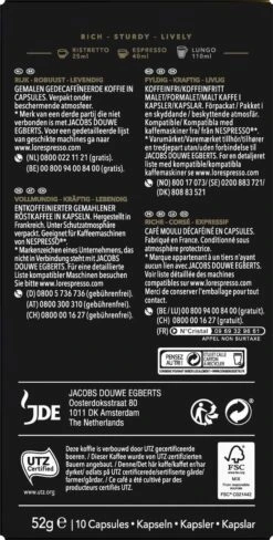 L'OR Espresso Ristretto Decaffeinato - Intensiteit 9/12 - 10 X 10 Capsules 14 L'OR Espresso Ristretto Decaffeinato - Intensiteit 9/12 - 10 X 10 Capsules -Koffie Promotie Winkel 607x1200 6