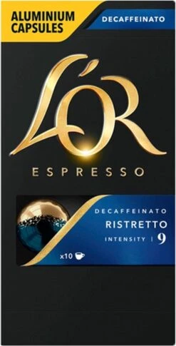 L'OR Espresso Ristretto Decaffeinato - Intensiteit 9/12 - 10 X 10 Capsules 23 L'OR Espresso Ristretto Decaffeinato - Intensiteit 9/12 - 10 X 10 Capsules -Koffie Promotie Winkel 611x1200 1
