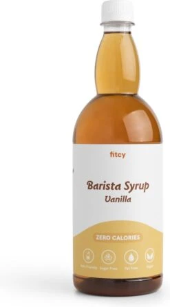 Fitcy | Koffiesiroop | Vanille | Barista Syrup | Zero | Vegan | Vetvrij | Suikervrij | Keto-vriendelijk | Koffie | Siroop | 1L