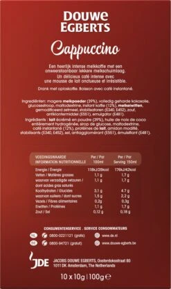 Douwe Egberts Verwenkoffie Cappuccino Oploskoffie - 5 X 10 Zakjes 13 Douwe Egberts Verwenkoffie Cappuccino Oploskoffie - 5 X 10 Zakjes -Koffie Promotie Winkel 713x1200 1
