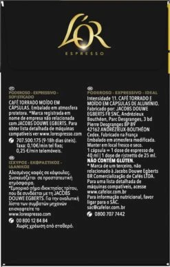 L'OR Espresso Ristretto Koffiecups - Intensiteit 11/12 - 4 X 40 Capsules -Koffie Promotie Winkel 764x1200