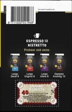 Douwe Egberts Espresso Ristretto Koffiecups (12) - 5 X 40 Koffiecups -Koffie Promotie Winkel 770x1200
