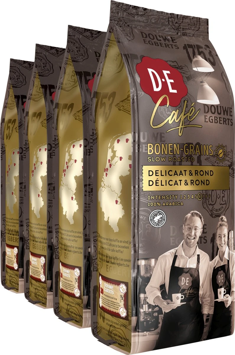 Douwe Egberts D.E Café Delicaat Rond Koffiebonen - Intensiteit 5/9 - 4 X 500 Gram 3 Douwe Egberts D.E Café Delicaat Rond Koffiebonen - Intensiteit 5/9 - 4 X 500 Gram
