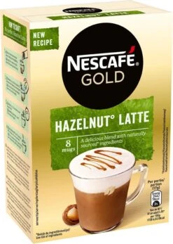 Nescafé Gold Hazelnoot Latte Oploskoffie - 6 Doosjes à 8 Zakjes -Koffie Promotie Winkel 855x1200