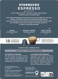 Starbucks By Nespresso Capsules Espresso Roast - 7 Doosjes à 18 Koffiecups -Koffie Promotie Winkel 888x1200