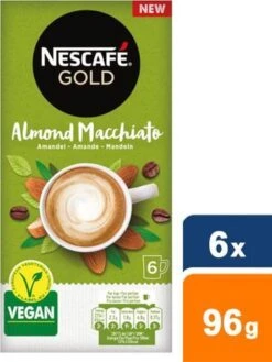 Nescafé Gold Almond Macchiato Oploskoffie - 6 Doosjes à 6 Zakjes -Koffie Promotie Winkel 900x1200 2