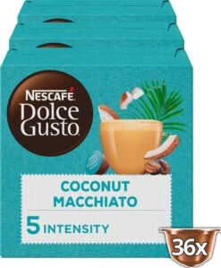 Nescafé Dolce Gusto Coconut Macchiato Capsules - Vegan Koffie - 36 Koffiecups -Koffie Promotie Winkel 991x1200 1